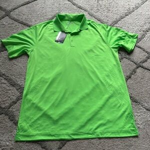 Nike golf polo short sleeve green neon large new